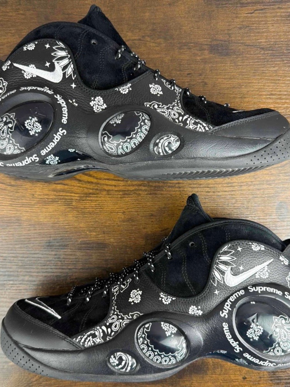 Nike Air Zoom Flight 95 SP x Supreme Black White Paisley Size 12 DJ8604-001 Rare - Picture 3 of 9